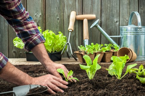 Gardeners preparing safely before outdoor work begins